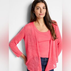 Women's Pink Open-Front Sweater